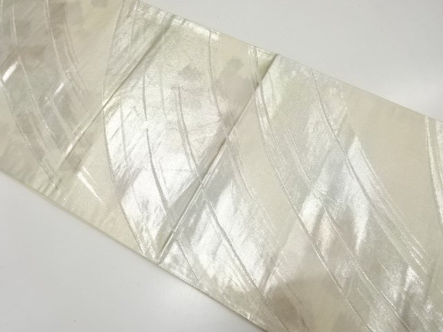 JAPANESE KIMONO / ANTIQUE BRUSHSTROKES PATTERN WOVEN FUKURO OBI (MATER